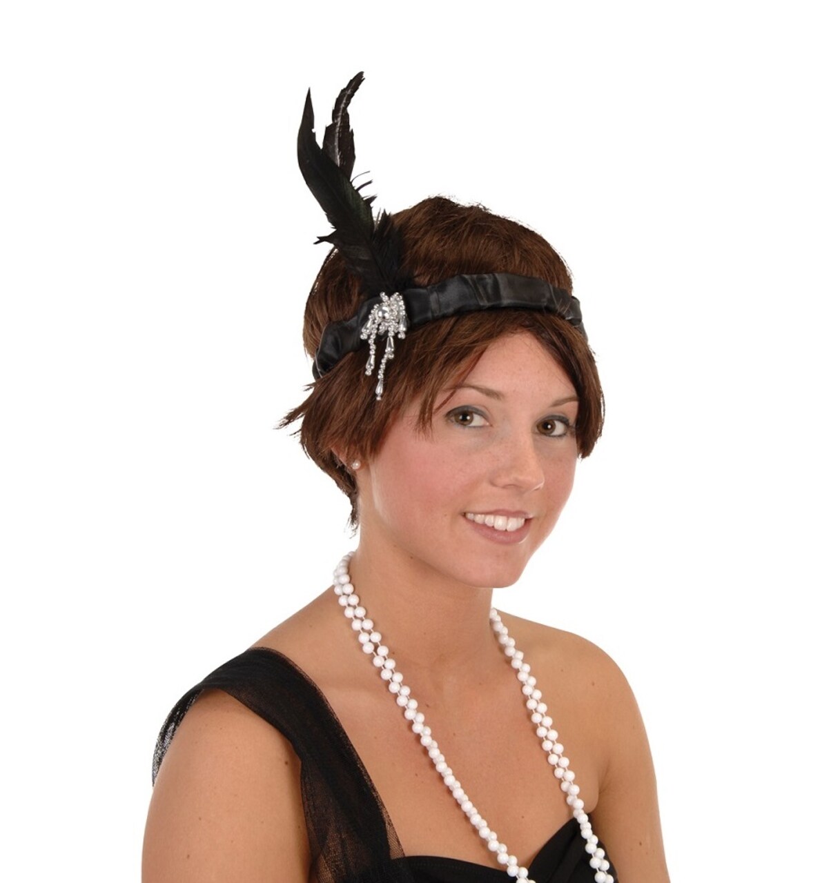 Party Central Club Pack of 12 Black and white Adult Women's Jewel Flapper Headband Costume Accessories - One Size